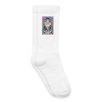Katze - Kinder Tennissocken - Weiß - Rechts