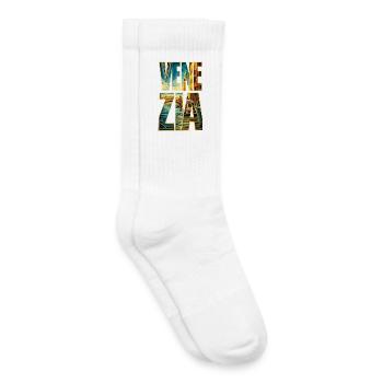 Vénise Canaux Dorés - Chaussettes de tennis bio enfant - blanc - Droite
