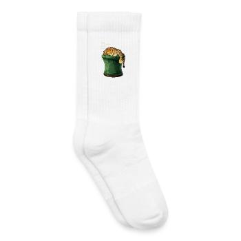 Schlafender Leopard auf Zylinderhut - Kinder Tennissocken - Weiß - Rechts