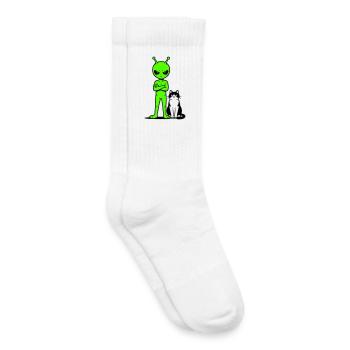 Humour comique extraterrestre - Chaussettes de tennis bio enfant - blanc - Droite