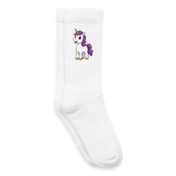 Unicorn mit lila Mähne - Kinder Tennissocken - Weiß - Rechts