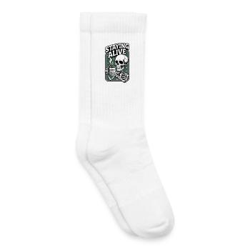 Koffein Skelett Wach Bleiben - Kinder Tennissocken - Weiß - Rechts