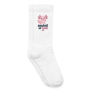 Axolotl der Liebe: Pinke Niedlichkeit - Kinder Tennissocken - Weiß - Rechts
