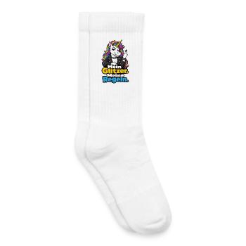 Mein Glitzer Meine Regeln Einhorn Lustiger Spruch - Kinder Tennissocken - Weiß - Rechts
