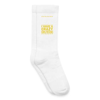 Petite amie folle Pardonne couple Petite amie folle - Chaussettes de tennis bio enfant - blanc - Droite