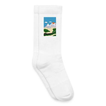 Sunset in mountain landscape - Kids Tennis Socks - white - Right