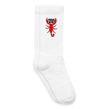 Roter Skorpion auf schwarzem Hintergrund - Kinder Tennissocken - Weiß - Rechts