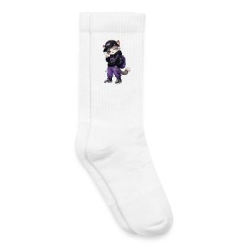 Abenteurer Kitten Purple Stars - Kinder Tennissocken - Weiß - Rechts
