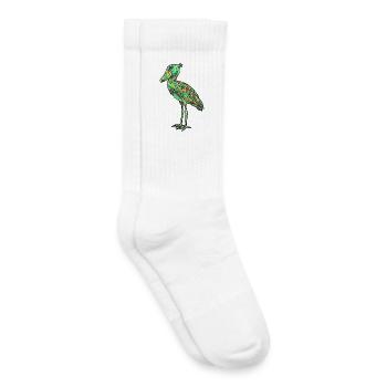 Leaded Glass Bird Blaze of Colors Shoebill Shoebill - Kids Tennis Socks - white - Right