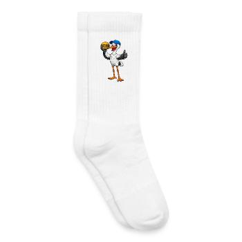 Stork with hamburger - Kids Tennis Socks - white - Right