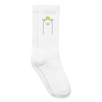 Pig with crown Piglet Piglet Sow Gift - Kids Tennis Socks - white - Right