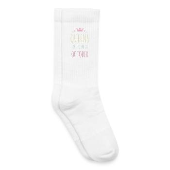 Queens Are Born In October - Chaussettes de tennis bio enfant - blanc - Droite