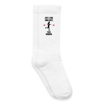 Just A Girl Who Loves Trail Running - Kids Tennis Socks - white - Right