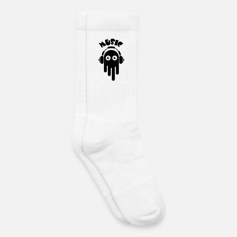 Musik Gespenst Comic Graffiti cartoon Kopfhörer - Kinder Tennissocken - Weiß