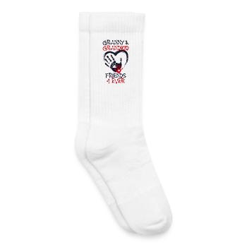 Grandchild Grandmother Grandma Statement Senior - Kids Tennis Socks - white - Right