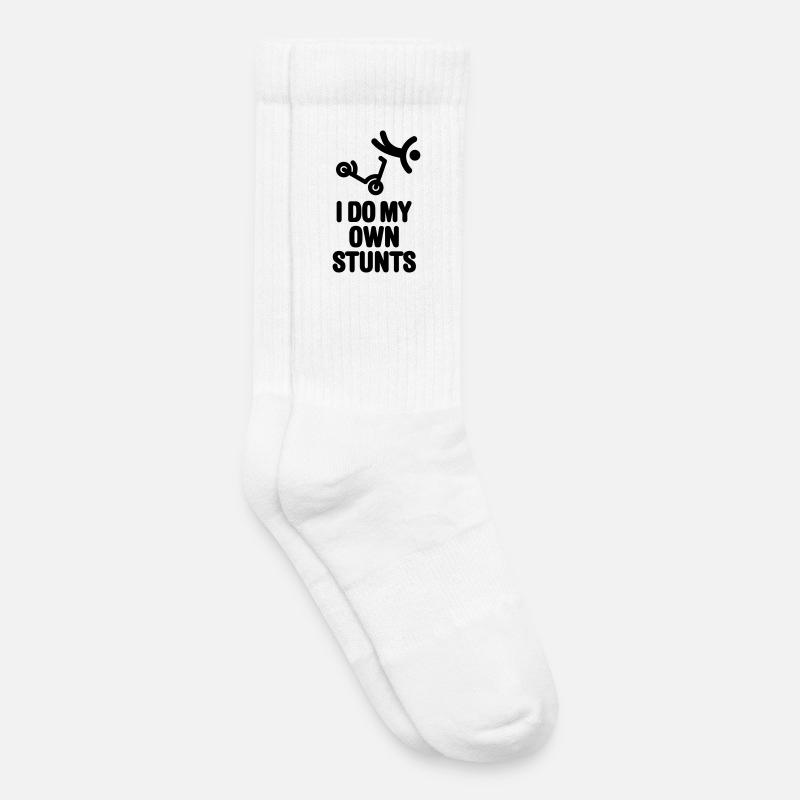 Ich mache meine eigenen Stunts Stunt Scooter Scooter Tricks - Kinder Tennissocken - Weiß