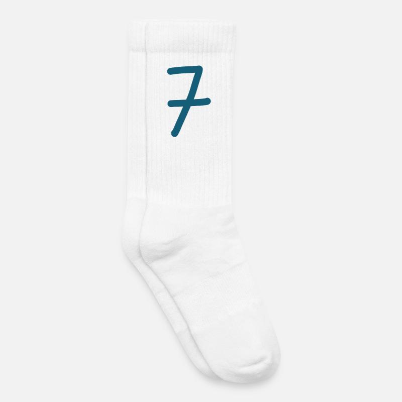 7 Nummer sieben Zahl Geburtstag - Kinder Tennissocken - Weiß