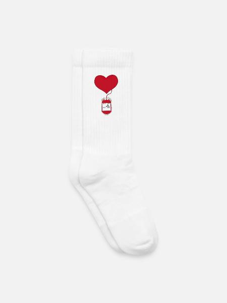 Blutspenden ist ein Akt der Liebe - Kinder Tennissocken - Weiß