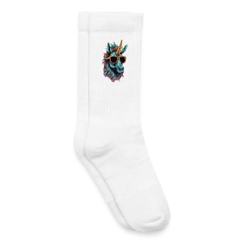 Einhorn, Sonnenbrille, Unicorn, cool, chillig - Kinder Tennissocken - Weiß - Rechts