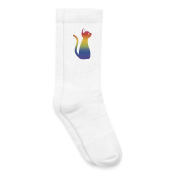 Regenbogen Katze - Kinder Tennissocken - Weiß - Rechts