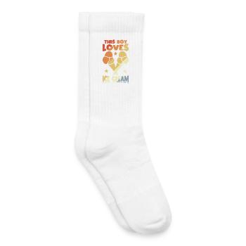 Dieser Junge liebt Eiscreme - Kinder Tennissocken - Weiß - Rechts