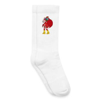 Père Noël portant de grosses bottes jaunes - Chaussettes de tennis bio enfant - blanc - Droite