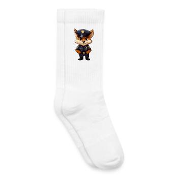 Renard policier - Chaussettes de tennis bio enfant - blanc - Droite