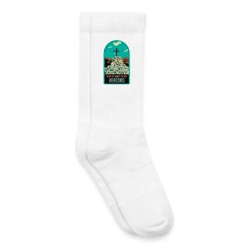 Cross of the Summit of the Pieu, Vercors: Sacred Nature - Kids Tennis Socks - white - Right