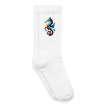 Hippocampe - Chaussettes de tennis bio enfant - blanc - Droite