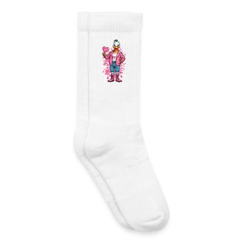 Canard punk avec coeur - Chaussettes de tennis bio enfant - blanc - Droite