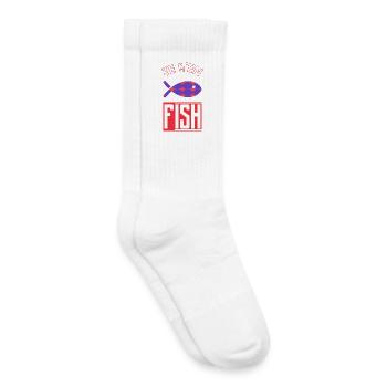 I DON'T CARE - Kids Tennis Socks - white - Right