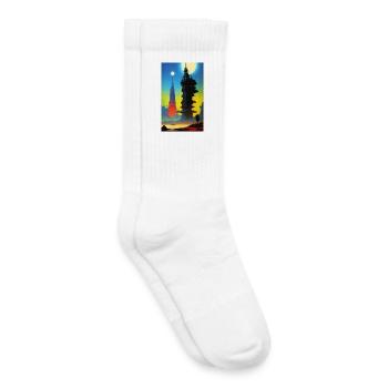 Horizon futuriste au clair de lune - Chaussettes de tennis bio enfant - blanc - Droite