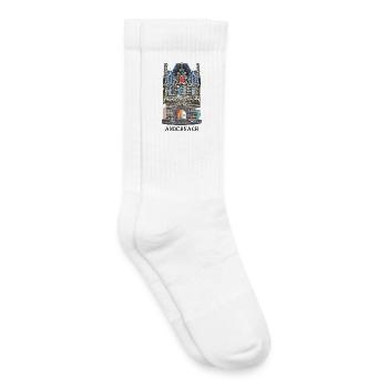 Andernach, kultiges Rheintor, Deutschland - Kinder Tennissocken - Weiß - Rechts