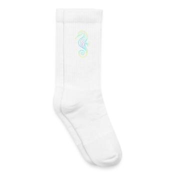 Seahorse Gradient Blue Yellow Tribal Green - Kids Tennis Socks - white - Right