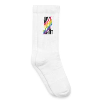 LGBT Pride Month - Liebe wen du willst - Kinder Tennissocken - Weiß - Rechts