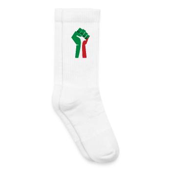 Die erhobene Faust (grün, weiß, rot) - Kinder Tennissocken - Weiß - Rechts