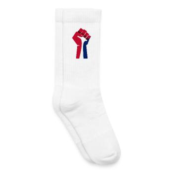 The Raised Fist (Red, White, Blue) - Kids Tennis Socks - white - Right