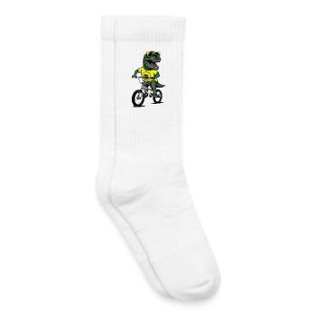 Dino BMX with Sunglasses - Kids Tennis Socks - white - Right