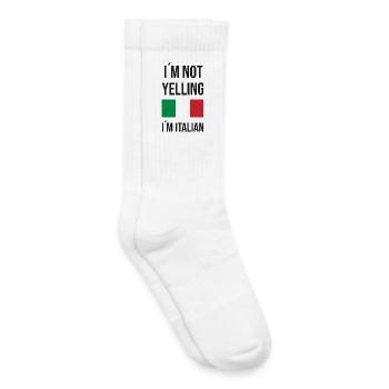 Ich schreie nicht, ich bin Italiener - Kinder Tennissocken - Weiß - Rechts