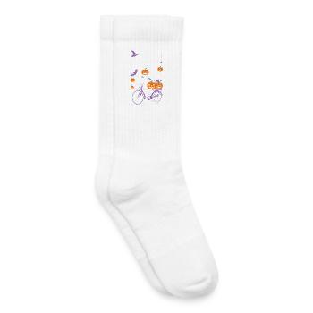 Gruseliges Halloween-Fahrradthema - Kinder Tennissocken - Weiß - Rechts
