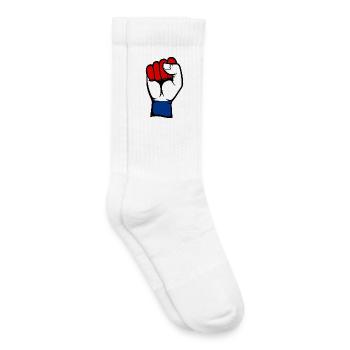 Poing du drapeau de la Hollande - Chaussettes de tennis bio enfant - blanc - Droite