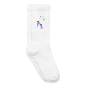 Singe avec des écouteurs 🎧 - Chaussettes de tennis bio enfant - blanc - Droite