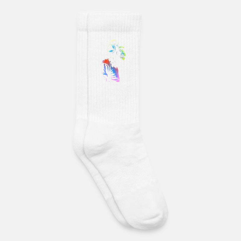 Affe mit Kopfhörern 🎧 - Kinder Tennissocken - Weiß