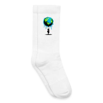 Planète Terre - Chaussettes de tennis bio enfant - blanc - Droite
