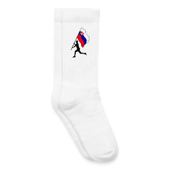 Flagge Slowakei Mann läuft - Kinder Tennissocken - Weiß - Rechts