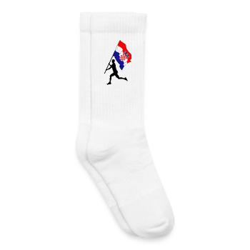 Flagge Kroatien Mann läuft - Kinder Tennissocken - Weiß - Rechts