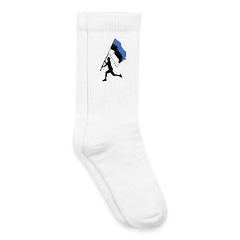 Flagge Estland Mann läuft - Kinder Tennissocken - Weiß - Rechts