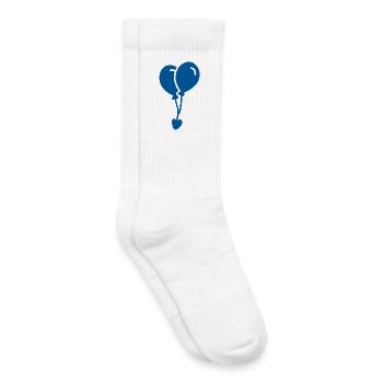 Flying Heart – Love Carried by Balloons - Kids Tennis Socks - white - Right