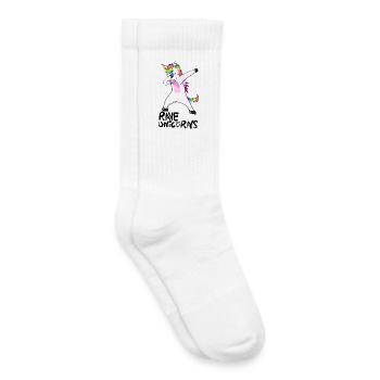 Logo Rave Licornes Noir Texte - Chaussettes de tennis bio enfant - blanc - Droite