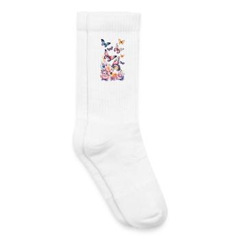 Magic of Butterflies - Art, Colors and Elegance - Kids Tennis Socks - white - Right